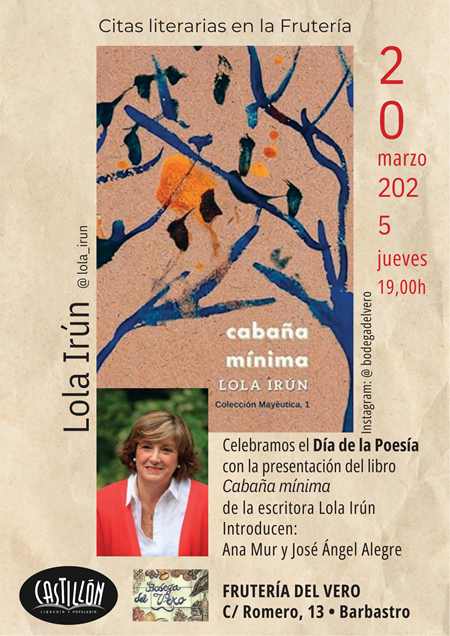 Presentación del poemario "Cabaña mínima" en Barbastro | Librería Castillón - Comprar libros online Aragón, Barbastro