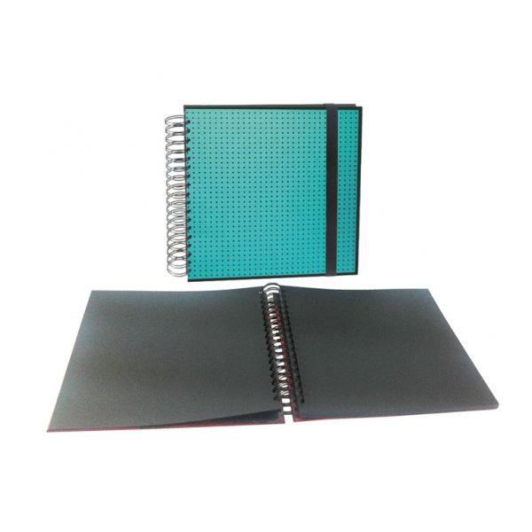 ALBUM FOTOS SENFORT ESPIRAL 25X25CM 30H NEGRAS CON GOMA DOTS VERDE | 8412885396208 | Librería Castillón - Comprar libros online Aragón, Barbastro