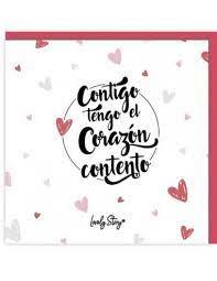 TARJETA CONTIGO TENGO EL CORAZON CONTENTO | 8435458037315 | Librería Castillón - Comprar libros online Aragón, Barbastro