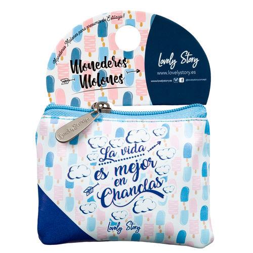 MONEDERO ESTAMPADO POLOS CON EL MENSAJE: LA VIDA ES MEJOR EN CHANCLAS!! | 8435458008032 | LOVELY STORY | Librería Castillón - Comprar libros online Aragón, Barbastro