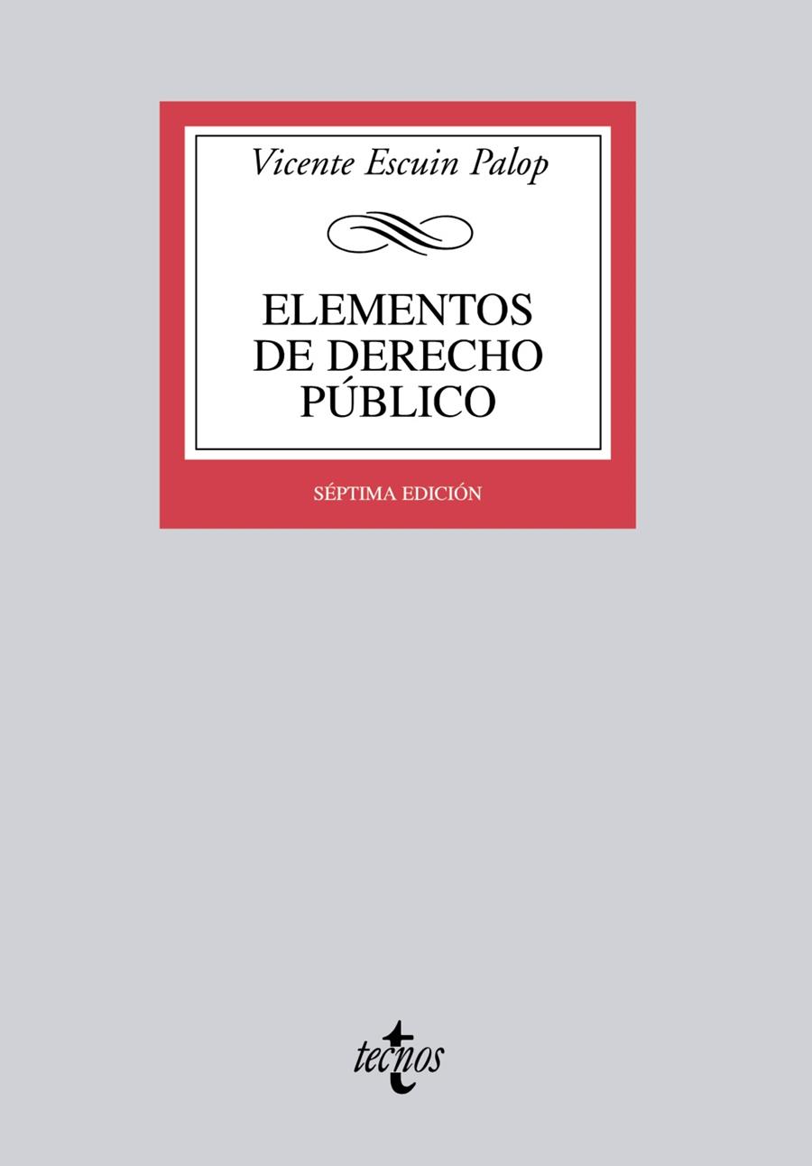 ELEMENTOS DE DERECHO PÚBLICO 7ED.2011 | 9788430953561 | ESCUÍN PALOP, VICENTE | Librería Castillón - Comprar libros online Aragón, Barbastro