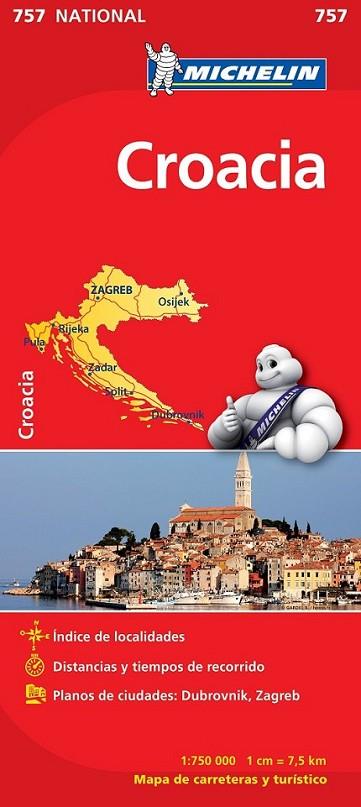 MAPA NATIONAL CROACIA - MICHELIN 757 | 9782067173095 | MICHELIN | Librería Castillón - Comprar libros online Aragón, Barbastro