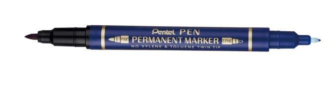 MARCADOR PERMANENTE PENTEL N75W DOBLE PUNTA AZUL 1MM/0.3MM | 4711577043906 | Librería Castillón - Comprar libros online Aragón, Barbastro