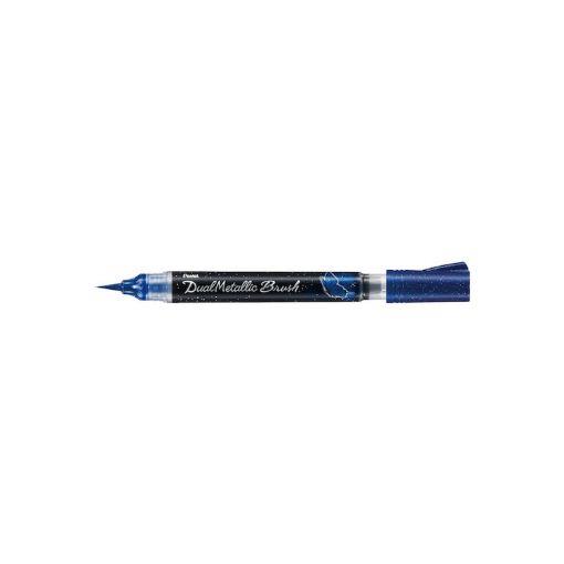 PENTEL DUAL PINCEL TINTA BRILLANTE CON PULSADOR TRASERO AZUL + VERDE METALICO | 8848510565976 | Librería Castillón - Comprar libros online Aragón, Barbastro