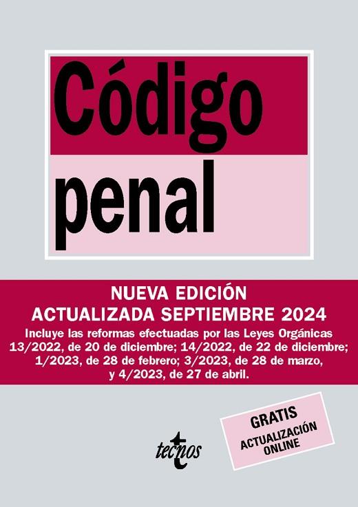 Código Penal | 9788430990962 | Editorial Tecnos | Librería Castillón - Comprar libros online Aragón, Barbastro