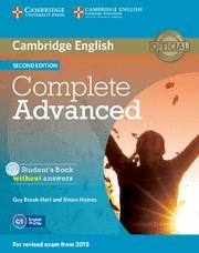 Complete Advanced Student's Book without Answers with CD-ROM 2nd Edition | 9781107631069 | Brook-Hart, Guy/Haines, Simon | Librería Castillón - Comprar libros online Aragón, Barbastro