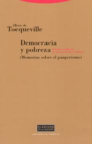 DEMOCRACIA Y POBREZA | 9788481645958 | DE TOCQUEVILLE, ALEXIS | Librería Castillón - Comprar libros online Aragón, Barbastro