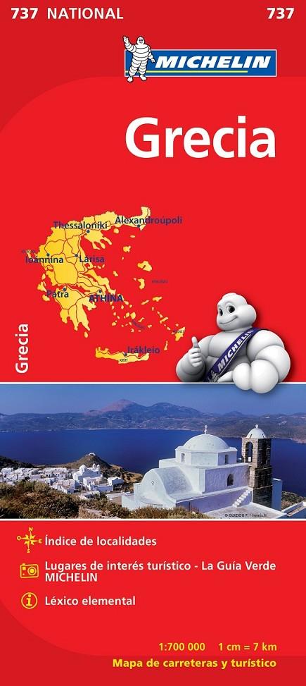 MAPA NATIONAL GRECIA - MICHELIN 737 | 9782067172043 | MICHELIN | Librería Castillón - Comprar libros online Aragón, Barbastro