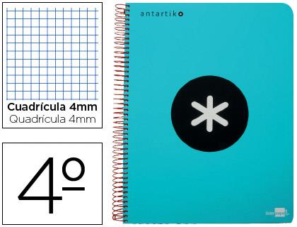 CUADERNO ESPIRAL LIDERPAPEL ANTARTIK 4º TAPA EXTRA DURA 80H 100GR CDL 4MM C/MARGEN TURQUESA 74694 | 8423473746947 | Librería Castillón - Comprar libros online Aragón, Barbastro