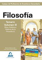 Cuerpo profesores ESO Filosofía Temario Volumen 3 | 9788466578813 | Garcia Lucas, Isabel | Librería Castillón - Comprar libros online Aragón, Barbastro