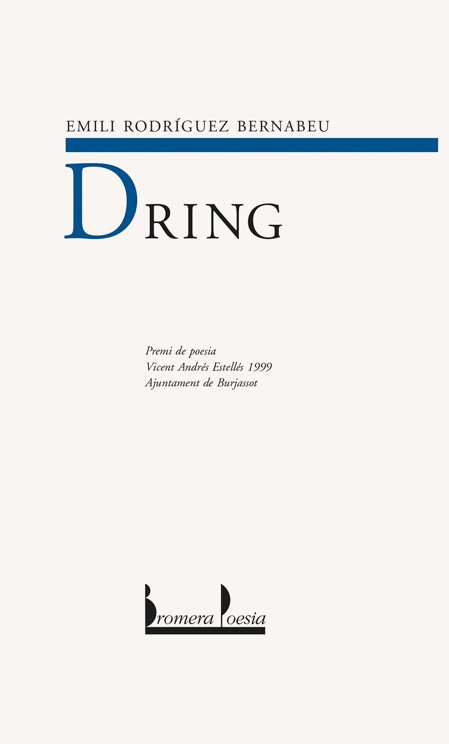 DRING (CATALA) | 9788476605646 | RODRIGUEZ BERNABEU, EMILI | Librería Castillón - Comprar libros online Aragón, Barbastro