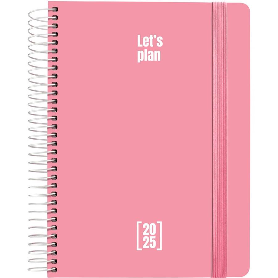 AGENDA 2025 GRAFOPLAS PP 15X21CM DÍA PÁGINA ESPIRAL METALICA ROSA CLARO | 8413623172832 | Librería Castillón - Comprar libros online Aragón, Barbastro