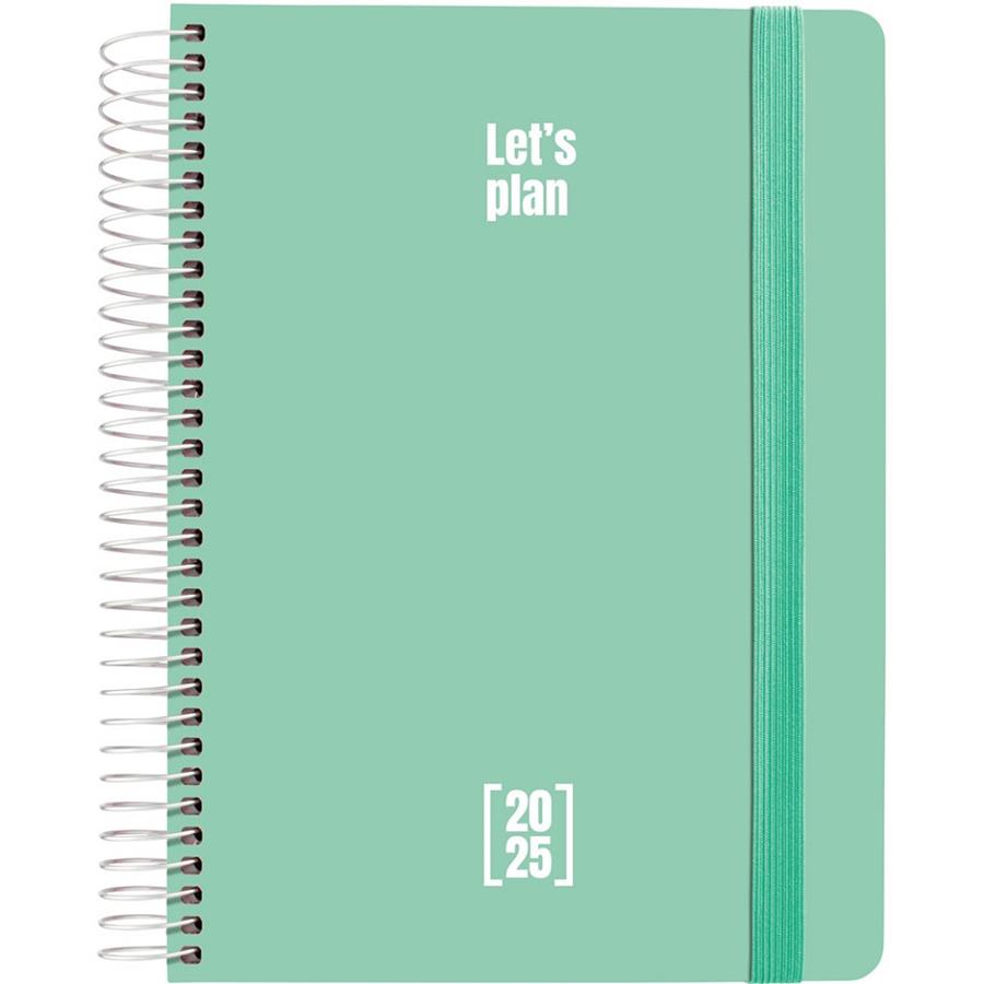 AGENDA 2025 GRAFOPLAS PP 15X21CM DÍA PÁGINA ESPIRAL METALICA MENTA | 8413623172825 | Librería Castillón - Comprar libros online Aragón, Barbastro