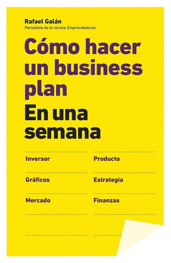 Cómo hacer un business plan en una semana | 9788498752953 | Galán, Rafael | Librería Castillón - Comprar libros online Aragón, Barbastro