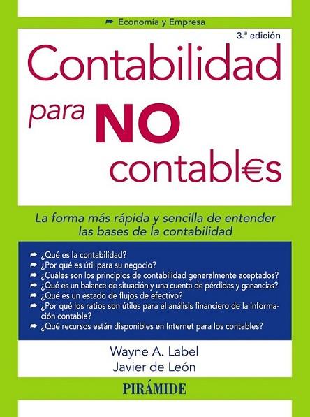 Contabilidad para no contables | 9788436827064 | Label, Wayne; León Ledesma, Javier de | Librería Castillón - Comprar libros online Aragón, Barbastro