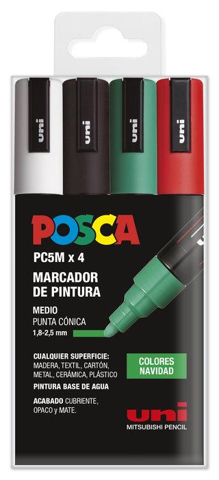 POSCA PC5M/4C ESTUCHE 4 ROTULADORES COLORES NAVIDAD | 8435009954948 | Librería Castillón - Comprar libros online Aragón, Barbastro