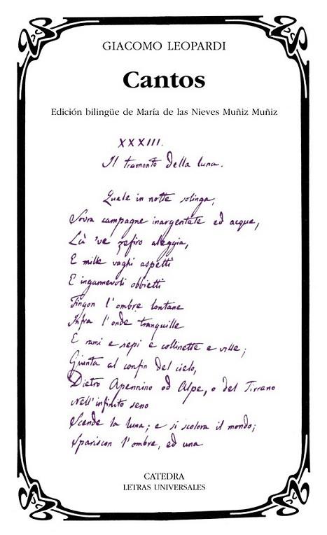 CANTOS | 9788437626239 | LEOPARDI, GIACOMO | Librería Castillón - Comprar libros online Aragón, Barbastro