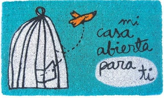 FELPUDO AZUL MI CASA ABIERTA PARA TI 40X70CM - ANNA LLENAS | 8431010113466 | LLENAS, ANNA | Librería Castillón - Comprar libros online Aragón, Barbastro
