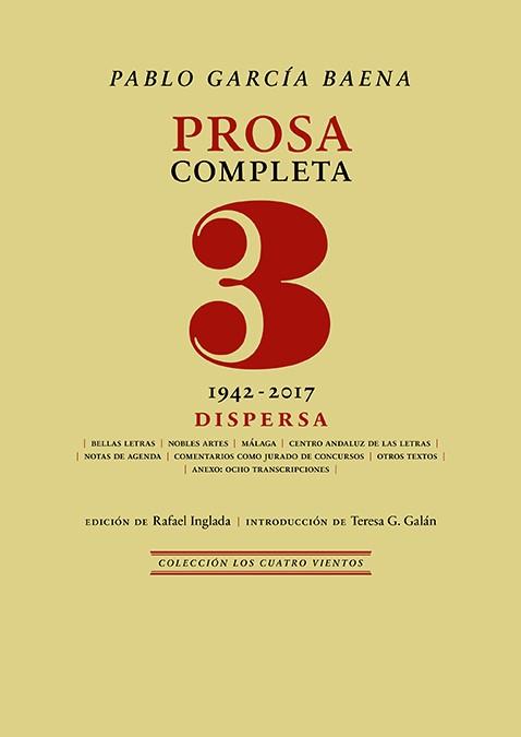 Prosa completa, 3 | 9788419231970 | García Baena, Pablo | Librería Castillón - Comprar libros online Aragón, Barbastro