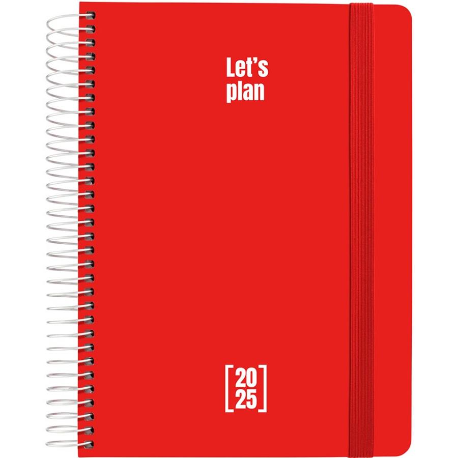 AGENDA 2025 GRAFOPLAS PP 15X21CM DÍA PÁGINA ESPIRAL METALICA ROJO | 8413623172818 | Librería Castillón - Comprar libros online Aragón, Barbastro