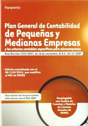 PLAN GENERAL CONTABILIDAD PEQUEÑAS Y MEDIA.EMPRE.(RD 1515/07 | 9788428333559 | VV.AA. | Librería Castillón - Comprar libros online Aragón, Barbastro