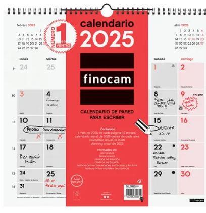 CALENDARIO PARED P/ESCRIBIR L 340mmx320mm 780070025 | 8422952380825 | Librería Castillón - Comprar libros online Aragón, Barbastro