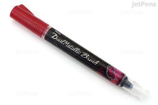 PENTEL DUAL PINCEL TINTA BRILLANTE CON PULSADOR TRASERO ROSA + ROSA METALICO | 8848510566270 | Librería Castillón - Comprar libros online Aragón, Barbastro