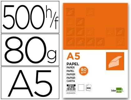 PAPEL A5 80GR 500H BLANCO LIDERPAPEL 28229 | 8423473282292 | Librería Castillón - Comprar libros online Aragón, Barbastro