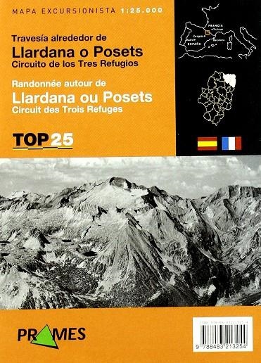 MAPA TRAVESÍA ALREDEDOR DE LLARDANA O POSETS : CIRCUITO DE LOS TRES REFUGIOS | 9788483213254 | PRAMES | Librería Castillón - Comprar libros online Aragón, Barbastro