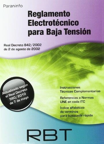 RBT  REGALMENTO ELECTROTÉCNICO BAJA TENSIÓN (BOE 2002 EDICION 2010) | 9788428380959 | VV.AA. | Librería Castillón - Comprar libros online Aragón, Barbastro