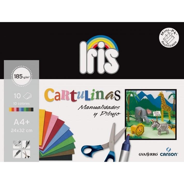 PACK CARTULINA GUARRO IRIS SURTIDO 10H 10COL 185GR 24X32CM | 8422714062822 | Librería Castillón - Comprar libros online Aragón, Barbastro