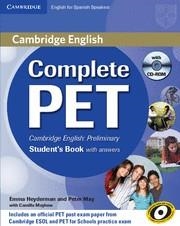 Complete PET for Spanish Speakers Student's Book with answers with CD-ROM | 9788483237434 | Heyderman, Emma; May, Peter; Cambridge ESOL | Librería Castillón - Comprar libros online Aragón, Barbastro