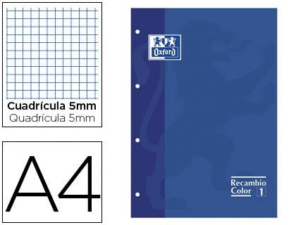 RECAMBIO A4 4T 80H CDL 5MM OXFORD SCHOOL AZUL | 8412771083410 | Librería Castillón - Comprar libros online Aragón, Barbastro