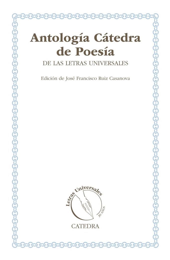 Antología Cátedra de Poesía de las Letras Universales | 9788437631769 | VV.AA. | Librería Castillón - Comprar libros online Aragón, Barbastro