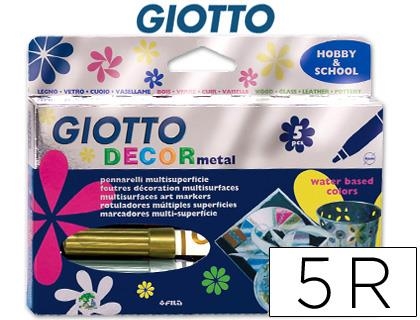 ROTULADOR GIOTTO DECOR METAL CAJA 5 COLORES SURTIDOS | 8000825452901 | Librería Castillón - Comprar libros online Aragón, Barbastro