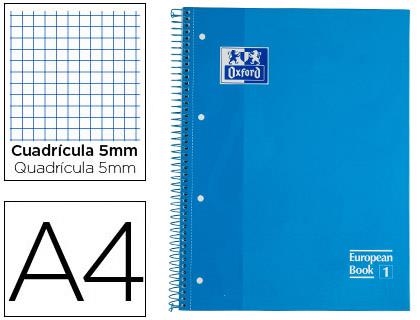 CUADERNO EUROPEAN A4 80H CDL 5MM TE OXFORD SCHOOL TURQUESA | 8412771002831 | Librería Castillón - Comprar libros online Aragón, Barbastro