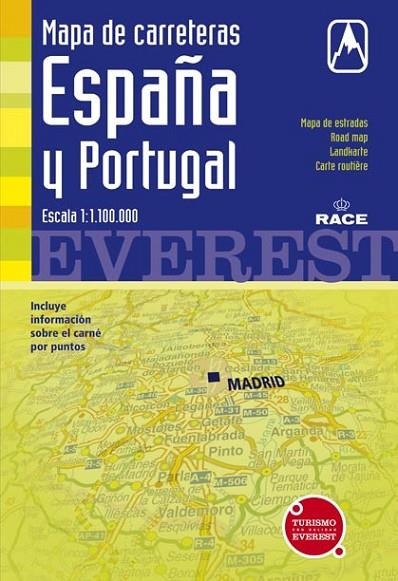 MAPA DE CARRETERAS DE ESPAÑA Y PORTUGAL 1:1.100.000 | 9788424110888 | CARTOGRAFÍA EVEREST | Librería Castillón - Comprar libros online Aragón, Barbastro