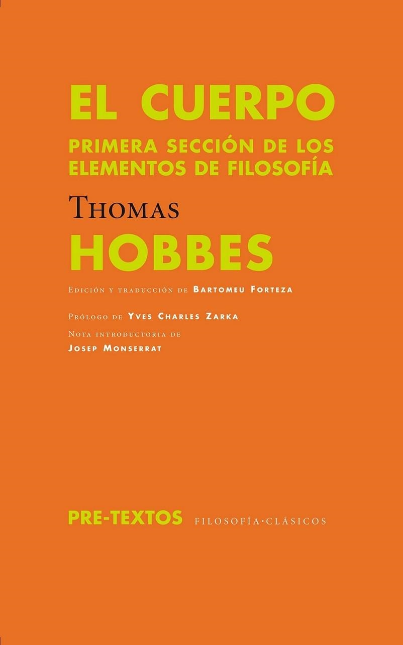 CUERPO, EL : PRIMERA SECCIÓN DE LOS ELEMENTOS DE FILOSOFÍA | 9788492913404 | HOBBES, THOMAS | Librería Castillón - Comprar libros online Aragón, Barbastro