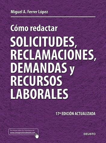 COMO REDACTAR SOLICITUDES, RECLAMACIONES, DEMANDAS Y RECURSOS LABORALES | 9788423427710 | FERRER LÓPEZ, MIGUEL ÁNGEL | Librería Castillón - Comprar libros online Aragón, Barbastro