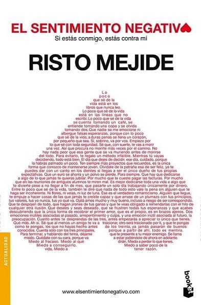 SENTIMIENTO NEGATIVO, EL - BOOKET | 9788467036350 | MEJIDE, RISTO | Librería Castillón - Comprar libros online Aragón, Barbastro