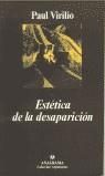 ESTETICA DE LA DESAPARICION | 9788433400925 | VIRILIO, PAUL | Librería Castillón - Comprar libros online Aragón, Barbastro