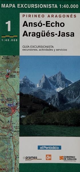 MAPA EXCURSIONISTA ANSO-ECHO, ARAGÜES-JASA N.1 E:1:40000 | 9788483211137 | VV.AA. | Librería Castillón - Comprar libros online Aragón, Barbastro