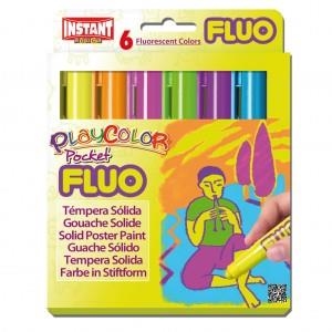 INSTANT EDUCA PLAYCOLOR FLUO 6 COLORES SURTIDOS (CERAS EN BARRA 5GR) | 8414213104219 | Librería Castillón - Comprar libros online Aragón, Barbastro