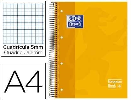 CUADERNO EUROPEAN A4 80H CDL 5MM TE OXFORD SCHOOL AMARILLO | 8412771083014 | Librería Castillón - Comprar libros online Aragón, Barbastro