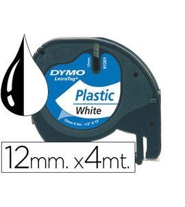 CINTA DYMO LETRATAG 91201 12MMX4M PLASTICO NEGRO BLANCO S0721610 | 5411313912013 | Librería Castillón - Comprar libros online Aragón, Barbastro