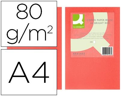 PAPEL COLOR A4 80GR 500H Q-CONNECT ROJO INTENSO KF01427 72060 | 5705831014275 | Librería Castillón - Comprar libros online Aragón, Barbastro