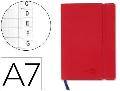 LIBRETA LIDERPAPEL SIMIL PIEL A7 120 HOJAS 70GR CON INDICE A-Z ROJO Y GOMA 37498 | 8423473374980 | Librería Castillón - Comprar libros online Aragón, Barbastro