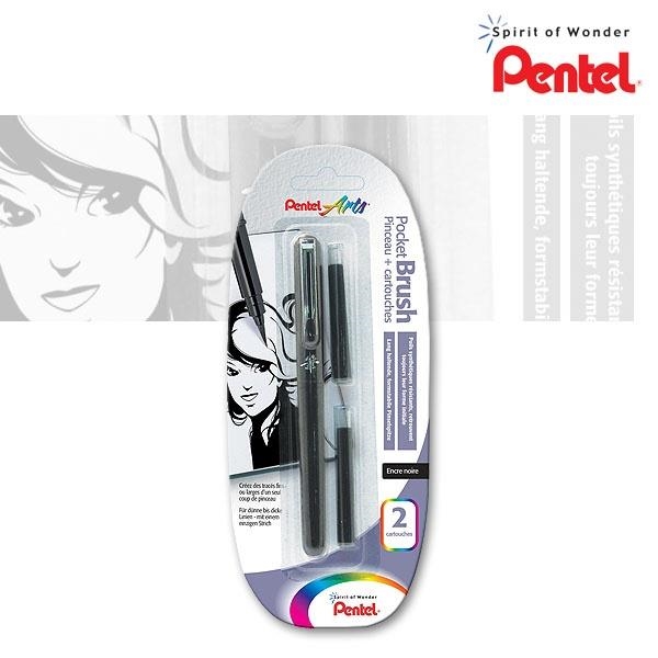 BLISTER PINCEL PENTEL PARA COMIC Y CALIGRAFÍA (POCKET BRUSH) + 2 CARGAS | 5011433132430 | Librería Castillón - Comprar libros online Aragón, Barbastro