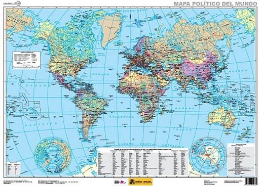 LÁMINA MAPA POLÍTICO DEL MUNDO 70X50CM E:1:60000000 ED.2013 | 9788441628687 | INSTITUTO GEOGRAFICO NACIONAL | Librería Castillón - Comprar libros online Aragón, Barbastro