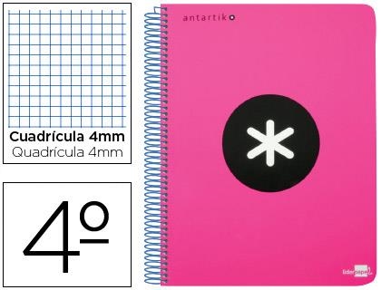 CUADERNO ESPIRAL LIDERPAPEL ANTARTIK 4º TAPA EXTRA DURA 80H 100GR CDL 4MM C/MARGEN ROSA 74696 | 8423473746961 | Librería Castillón - Comprar libros online Aragón, Barbastro